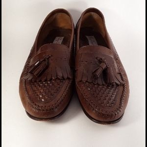 Oleg Cassini Loafers Woven Leather Size 10